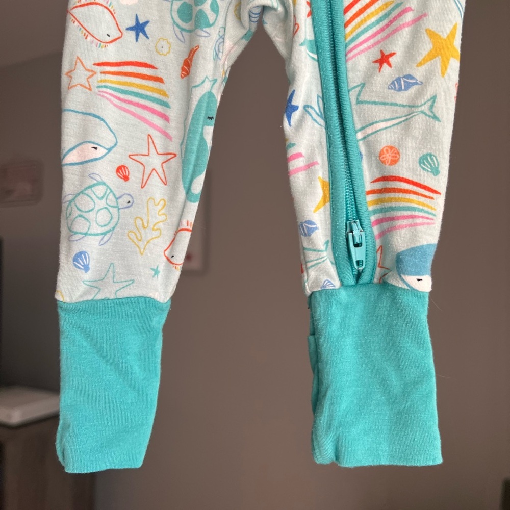 Little Sleepies Ocean Pals Zippy Pajamas Size Newborn GUC - Picture 6 of 7